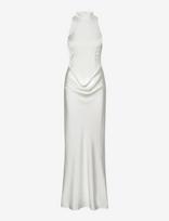 ROTATE - Satin Maxi Train Dress - Ilga suknelė - Balta