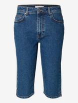 Selected - Slfeva Mw Denim Capri - Kapri kelnės - Mėlyna