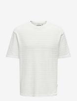ONLY & SONS - Onsgivo Reg 12 Ss Crew Knit Noos - Apvalios apykaklės megztinis - Balta
