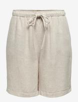 ONLY - Onlsiesta Mw Pull-Up Lin Bl Shorts  Noos - Laisvalaikio šortai - Smėlio