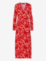 Pieces - Pcflora Ls Wrap Ankle Dress Jrs Msa Bc - Sujuosiama suknelė - Raudona