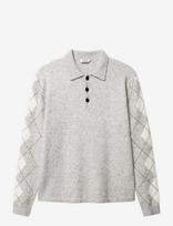 Gabba - Gabpietro Polo Argyle Ls Knit - Polo marškinėliai ilgomis rankovėmis - Pilka