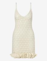 Malina - Nelle Pointelle Ruffled Mini Dress - Trumpa suknelė - Kreminė spalva
