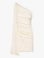 Malina - Nelly Draped One Shoulder Mini Dress - Trumpa suknelė - Kreminė spalva