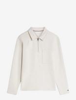 Tommy Hilfiger - Essential Terry Pocket 1/4 Zip - Megztinis su užtrauktuku - Kreminė spalva
