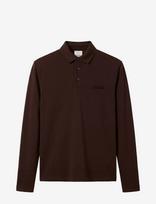 Calvin Klein - Ls Slim Supima Logo Patch Polo - Marškinėliai ilgomis rankovėmis - Ruda