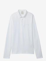 Calvin Klein - Ls Slim Supima Logo Patch Polo - Marškinėliai ilgomis rankovėmis - Balta