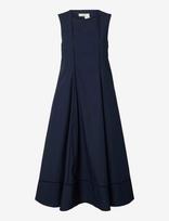Selected - Slfdelia Reg Sl Midi Ladder Stitch Dress - Iki kelių ir midi suknelės - Tamsiai mėlyna