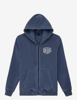 Deus Ex Machina - Shield Garment Dyed Zip Hoodie - Džemperis - Tamsiai mėlyna