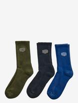 Deus Ex Machina - Shield Garment Dyed Sock (3 Pack) - Įprastos kojinės - Chaki spalva