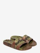 Superdry - Camo Print Pool Slide - Baseino šlepetės - Chaki spalva