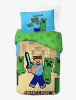 Minecraft - Bed Linen Minecraft Sand Castles 140X200 60X63 Cm - Patalynės komplektas - Žalia