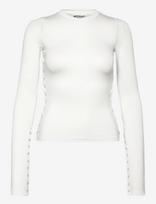 Weekday - Press Studs Long Sleeve - Marškinėliai ilgomis rankovėmis - Balta