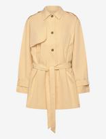 Monki - Short Loose Single-Breasted Trench Coat - Lietpaltis - Geltona