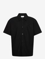 Grunt - Gresteban Plisse Ss Shirt - Marškinėliai trumpomis rankovėmis - Juoda