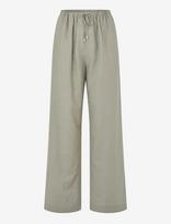 Rosemunde - Rwesther Linen Long Trousers - Plačios kelnės - Chaki spalva