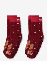 Melton - Teddy Socks - Anti-Slip - Neslystančios kojinės - Burgundiška splava