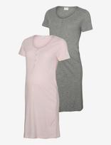 Mamalicious - Mlmira Jrs Nightgown 2F 2-P Noos - Naktiniai marškiniai - Pilka
