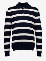 Lindbergh - Ecovero Striped L/S Polo - Marškinėliai ilgomis rankovėmis - Tamsiai mėlyna