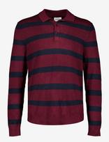 Lindbergh - Ecovero Striped L/S Polo - Marškinėliai ilgomis rankovėmis - Burgundiška splava