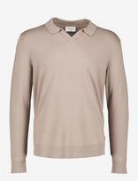 Lindbergh - Soft Viscose Blend V-Neck Polo - V formos iškirptės megztinis - Smėlio