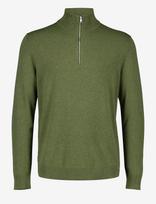 Lindbergh - Soft Viscose Blend Half Zip Sweater - Megztinis su užtrauktuku - Chaki spalva