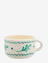 Anna + Nina - Leaf Cappuccino Mug - Kavos puodelis - Kreminė spalva