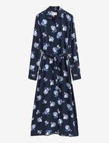 Gant - Floral Printed Fluid Shirt Dress - Iki kelių ir midi suknelės - Tamsiai mėlyna