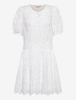 By Ti Mo - Broderie Anglaise Puffed Dress - Trumpa suknelė - Balta