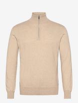 Oscar Jacobson - Pat Half Zip - Megztinis su užtrauktuku - Smėlio