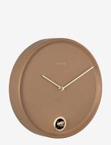 KARLSSON - Wall Clock Esencia Cuckoo Mocha Brown - Sieninis laikrodis - Ruda