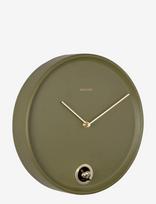 KARLSSON - Wall Clock Esencia Cuckoo Luxury Green - Sieninis laikrodis - Chaki spalva