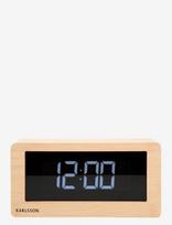 KARLSSON - Table Clock Boxed Led Light Wood Veneer - Židinio ir stalo laikrodžiai