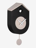 KARLSSON - Wall Clock Grato Cuckoo Black W. Warm Grey - Sieninis laikrodis - Juoda