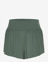 RS Sports - Women's Court Pleated Shorts (Deep Grey/Ace Yellow,M,St) - Sportinis sijonas - Chaki spalva