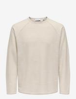 ONLY & SONS - Onsapollo Reg Ls Struc Crew Knit - Apvalios apykaklės megztinis - Kreminė spalva