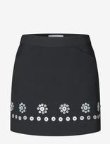 STINE GOYA - 2550 Embellished Bonded Crepe, Mini - Trumpas sijonas - Juoda