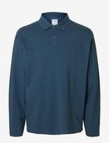 Selected - Slhrelaxpaul Jacquard Ls Polo - Polo marškinėliai ilgomis rankovėmis - Mėlyna