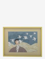Bloomingville - Flyvielle Illustration W/ Frame - Iliustracijos - Geltona
