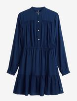 Tommy Hilfiger - Fluid Jacquard Gathered Dress - Trumpa suknelė - Tamsiai mėlyna