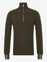 Mos Mosh Gallery - Mmgporter Quarter-Zip Knit - Megztinis su užtrauktuku - Chaki spalva