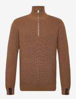 Mos Mosh Gallery - Mmgporter Quarter-Zip Knit - Megztinis su užtrauktuku - Ruda