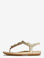 FitFlop - Gracie Ultra-Jewel Leather T-Bar Sandals - Plokščiapadžiai sandalai - Aukso