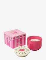 Paddywax - Doftljus Charmed Lips 226 G- Rosa Glas Med Lock I Keramik - Smoked Cherry - Kvapni žvakė - Rožinė