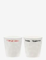 Anna + Nina - Perfect Morning Coffee Cup Set Of 2 - Kavos puodelis - Balta