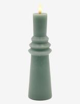 Sirius Home - Nordisk Skulptur, Sille Ringet Ø6X22 Cm, Sandy Green - LED žvakė - Žalia