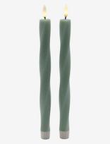 Sirius Home - Nordisk Skulptur, Sille Twist Ø2X26 Cm, Sandy Green - LED žvakė - Žalia
