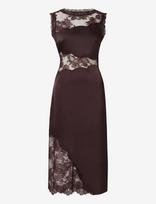 Malina - Desire Lace Trimmed Cut Out Midi Dress - Iki kelių ir midi suknelės - Ruda