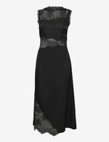 Malina - Desire Lace Trimmed Cut Out Midi Dress - Iki kelių ir midi suknelės - Juoda