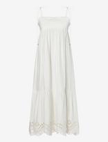Malina - Vilda Broderie Anglaise Midi Dress - Iki kelių ir midi suknelės - Balta